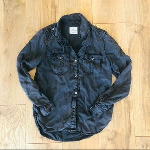 American Eagle Button Up Boyfriend Fit Top